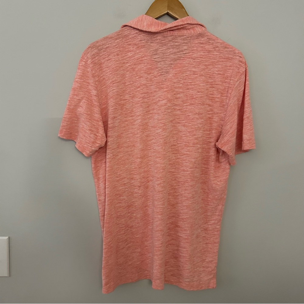 Peter Millar Men's Coral Orange Pink Cotton Polo Shirt - Picture 3 of 5